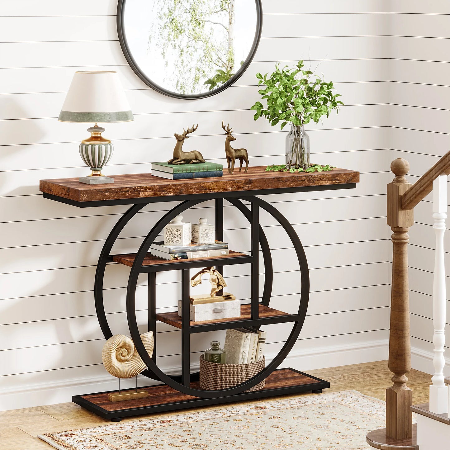 Entryway Sofa Table Dark Brown
