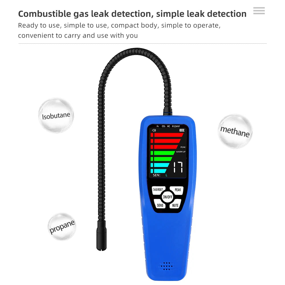 Portable Refrigerant Gas Leak Detector with Alarm Probe
