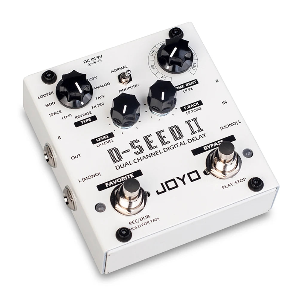 Dual Channel Digital Delay Pedal with Looper and 8 Modes