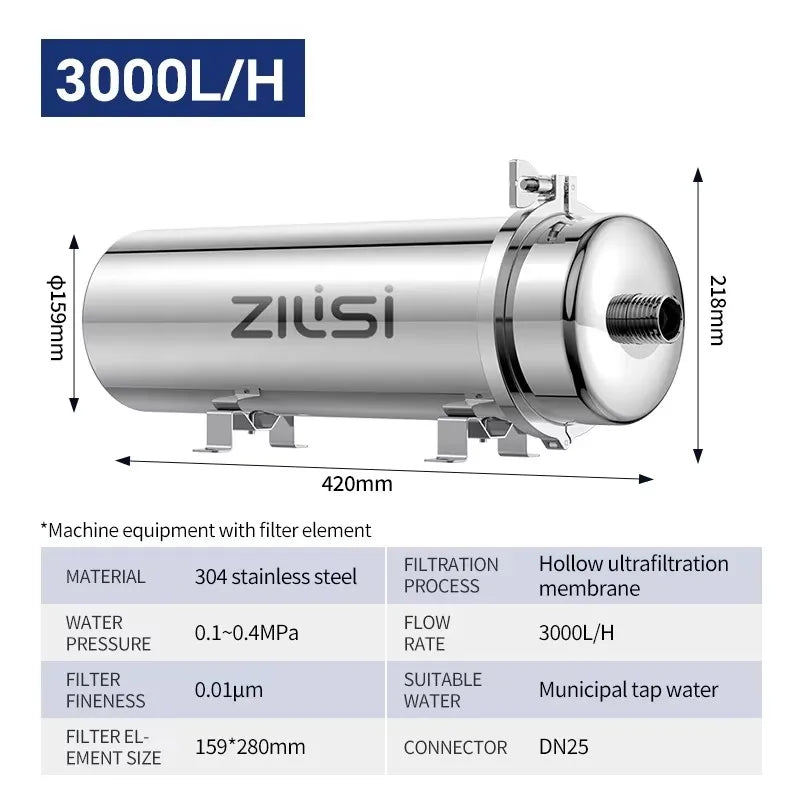 Heavy Duty Whole House Water Filter Stainless Steel 3000L