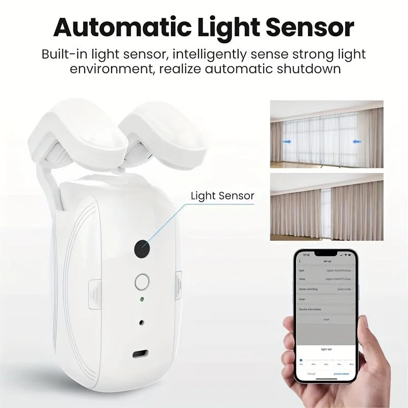 Bluetooth Double Smart Curtain Motor with App and Timer Control
