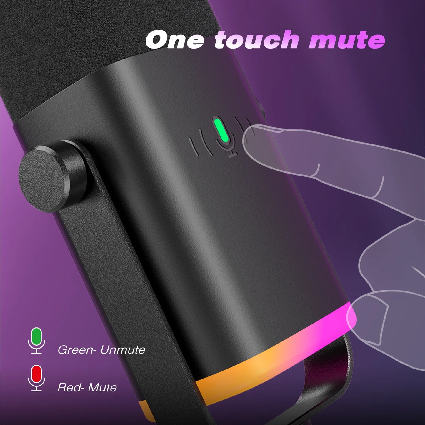 USB XLR Microphone with Mute Pink