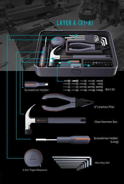 Layered Home Tool Box for Repairs