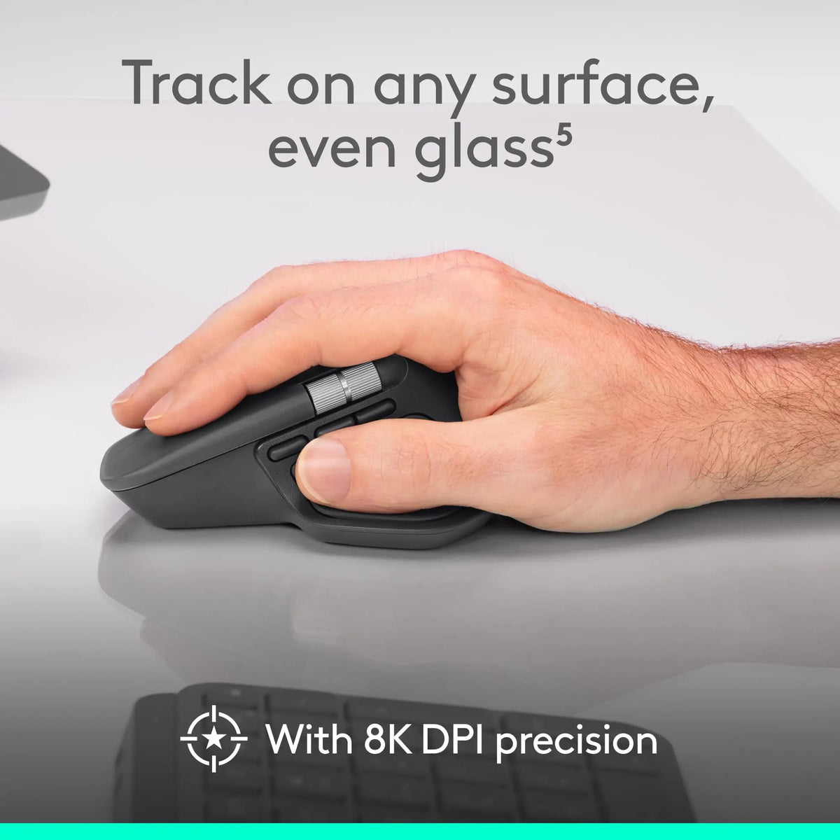 Wireless Bluetooth Office Mouse 8K DPI AI Smart Grey