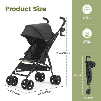 Portable Lightweight Baby Stroller Compact Fold Travel Pushchair Green