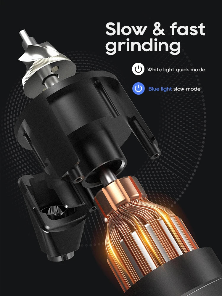 Portable Electric Burr Coffee Grinder Compact 48mm Black
