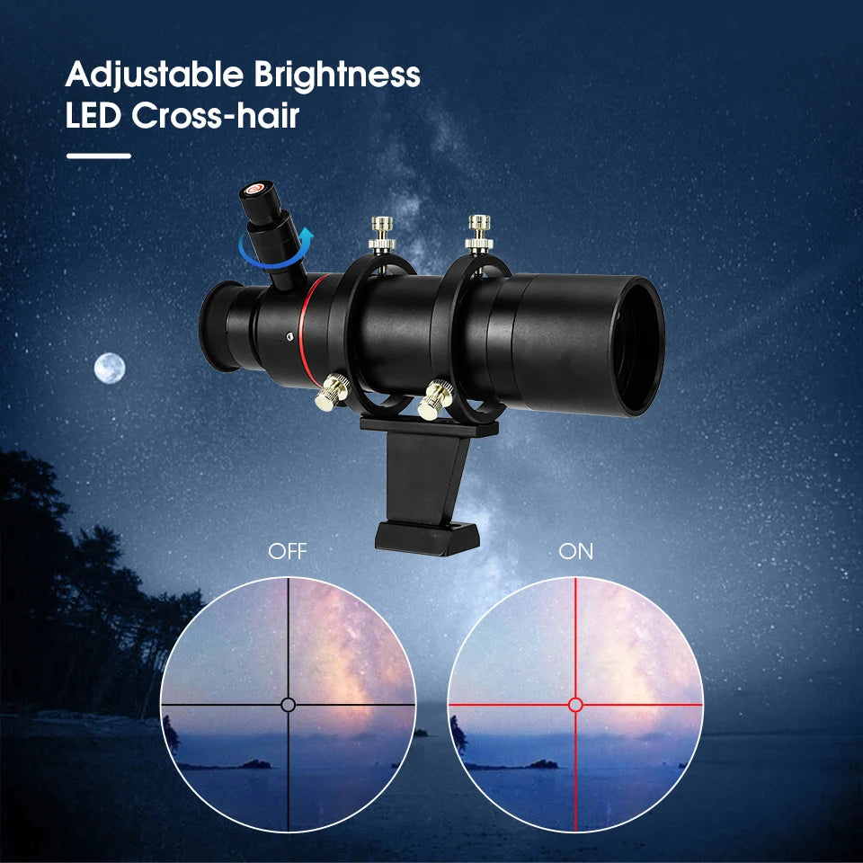 Astronomical 8x50 Straight-Through Telescope Finder Scope