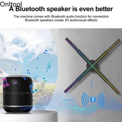Large 65cm 3D LED Hologram Advertising Display Fan
