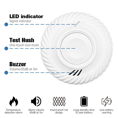 Wireless Smoke Detector with 10 Year Battery & WiFi