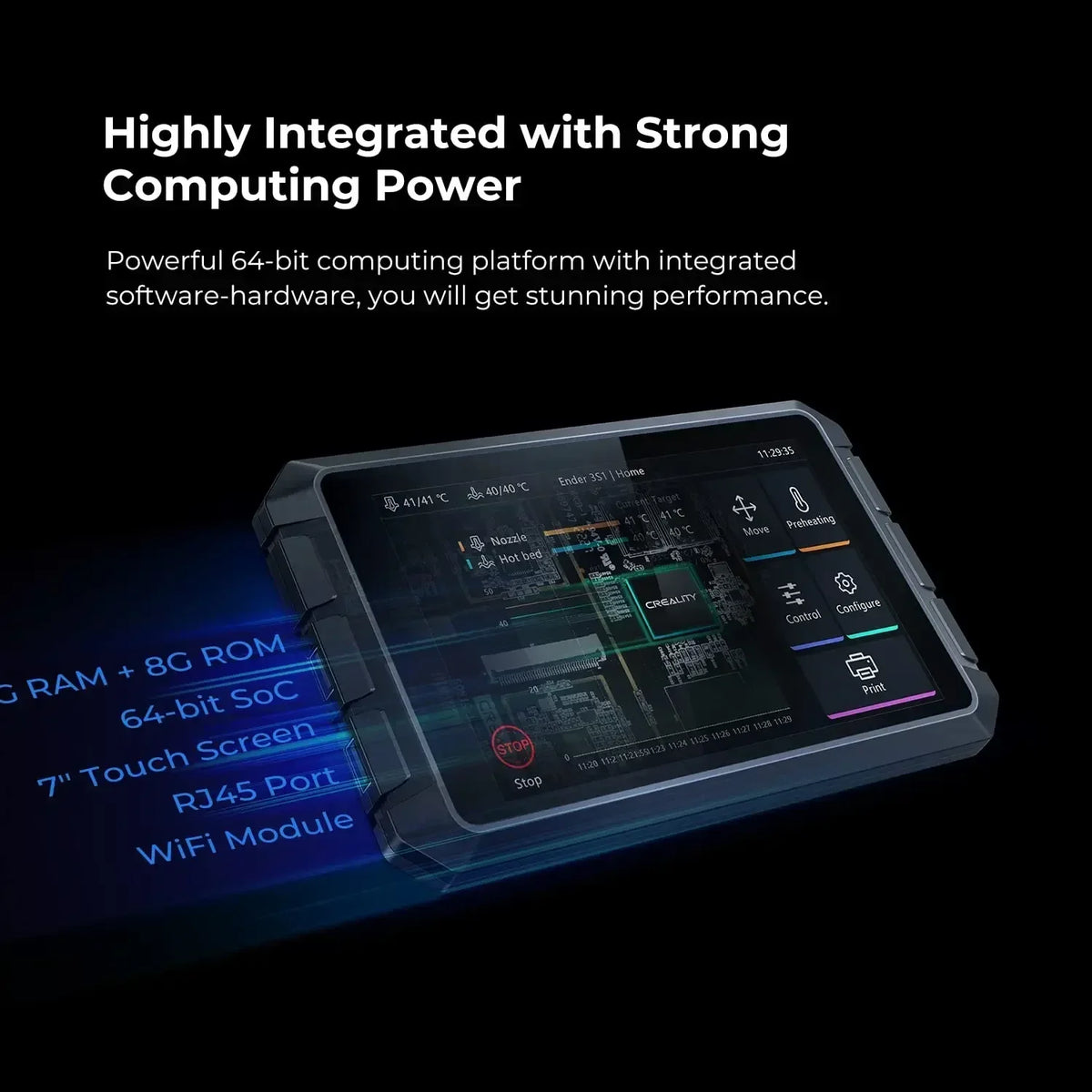 7-Inch Touchscreen Smart Pad for Compatible 3D Printers