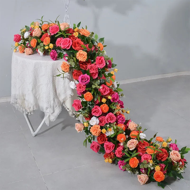 Luxury Artificial Rose Row for Wedding Table Decor