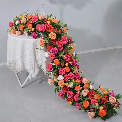 Luxury Artificial Rose Row for Wedding Table Decor