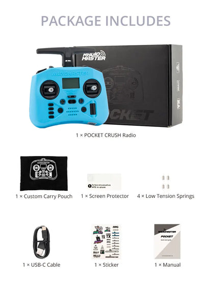 Compact 2.4GHz ELRS RC Remote with Hall Gimbals Green