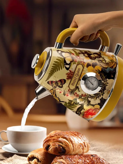 1.8L Retro Electric Kettle with Thermometer 1800W