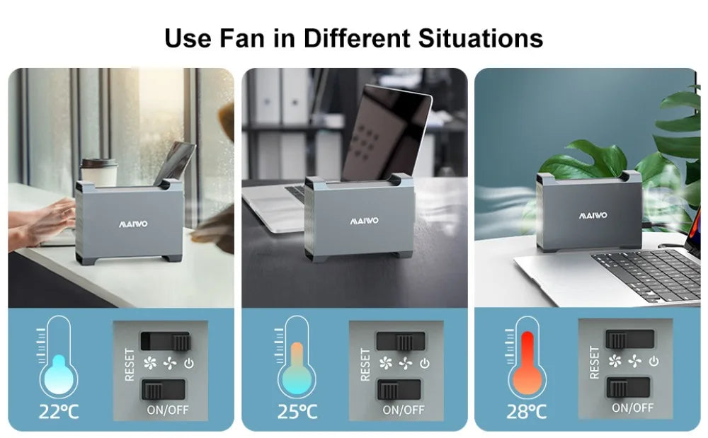 High-Speed 10Gbps Dual Bay External HDD RAID Box