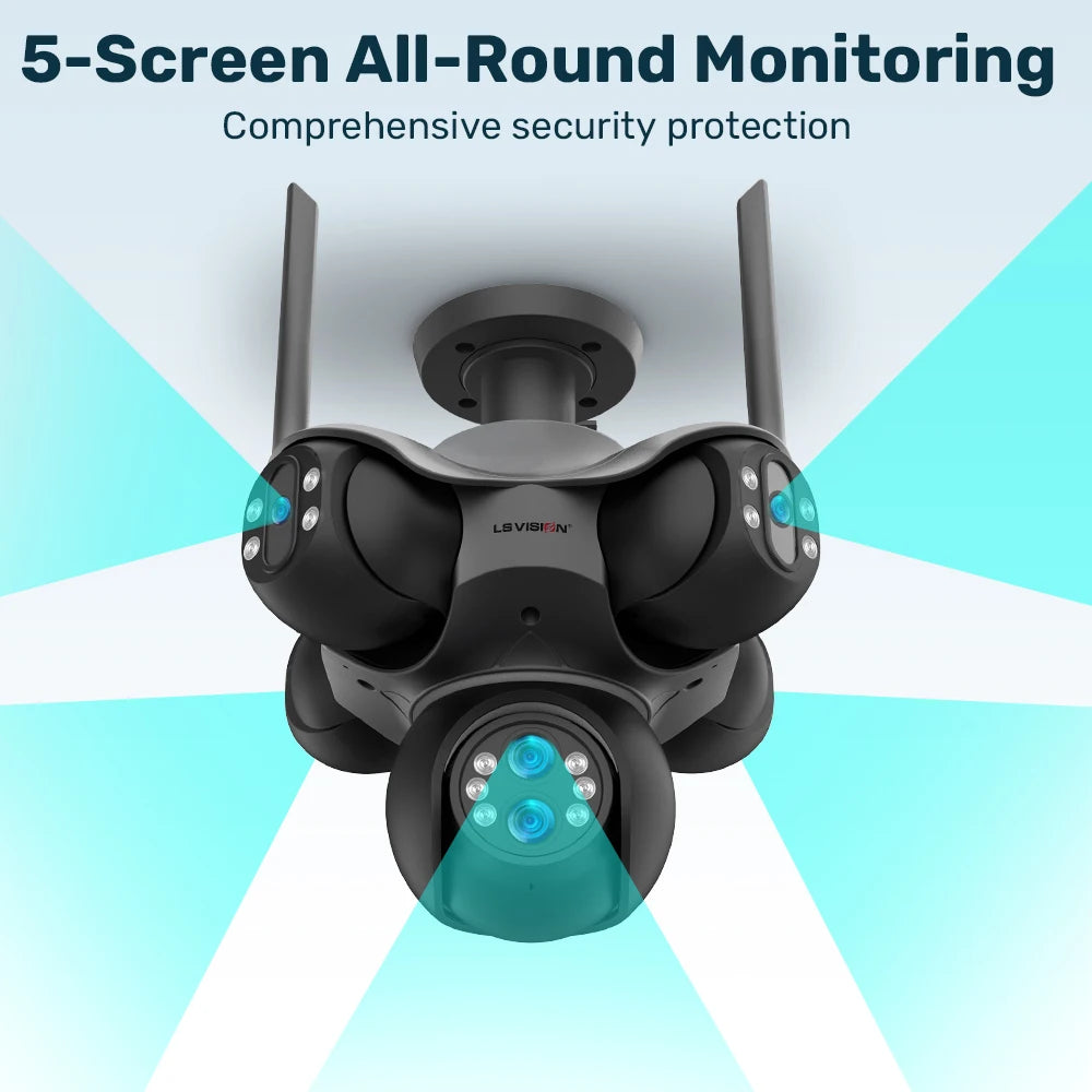 5 Screen Waterproof CCTV Camera Auto Tracking 128GB