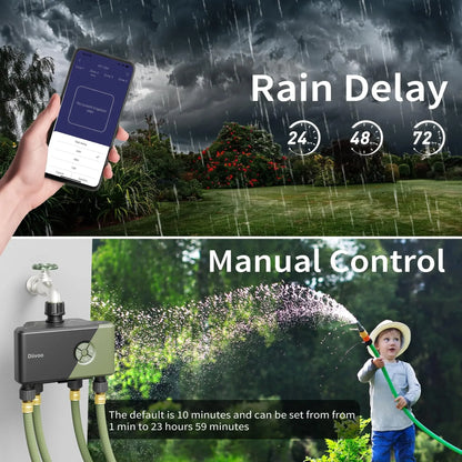 Smart WiFi Garden Irrigation Timer 4 Zone Brass Controller