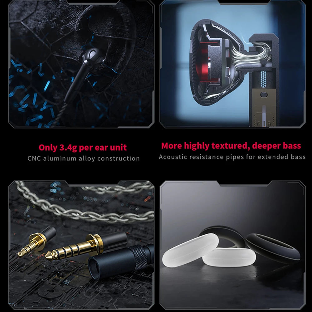 Hi Res Earbuds with Carbon Dynamic Driver 1DD