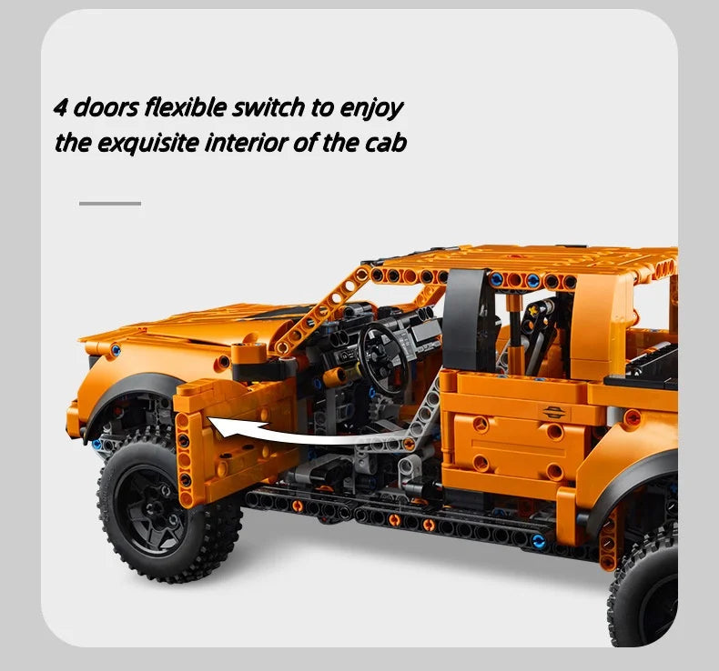 1:10 Scale Off-Road Pickup Truck Building Blocks Set
