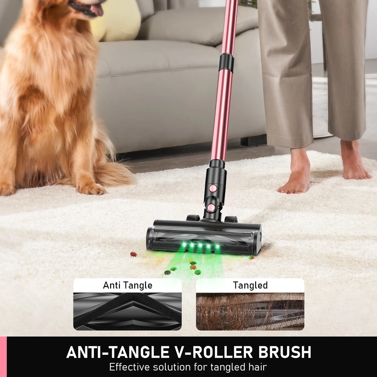 Lightweight Cordless Vacuum Blue 55Kpa 3 Modes 8in1