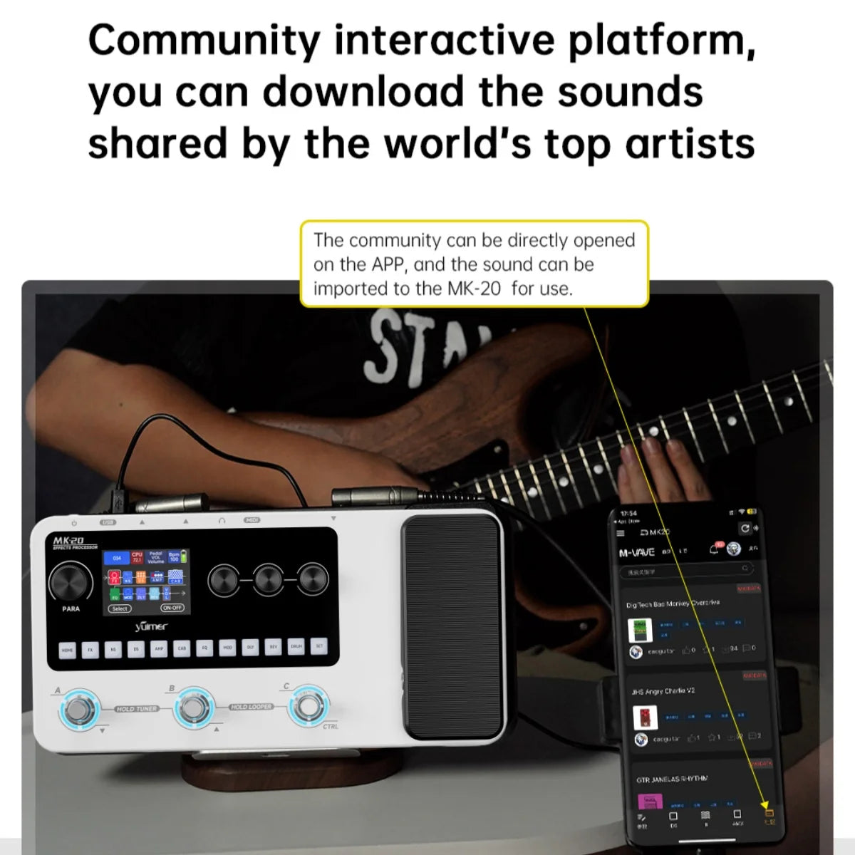 Portable Guitar Processor with Presets Drum Machine and USB