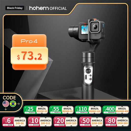 Portable 3-Axis Gimbal for Smooth Action Camera Footage