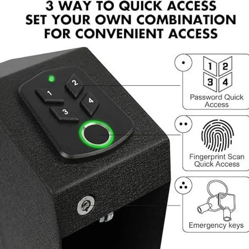 Quick Access Handgun Safe with Fingerprint and Key
