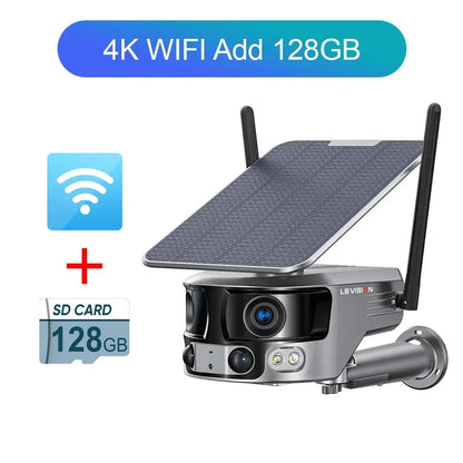 4K Smart WiFi Camera 128GB Outdoor PIR Detection