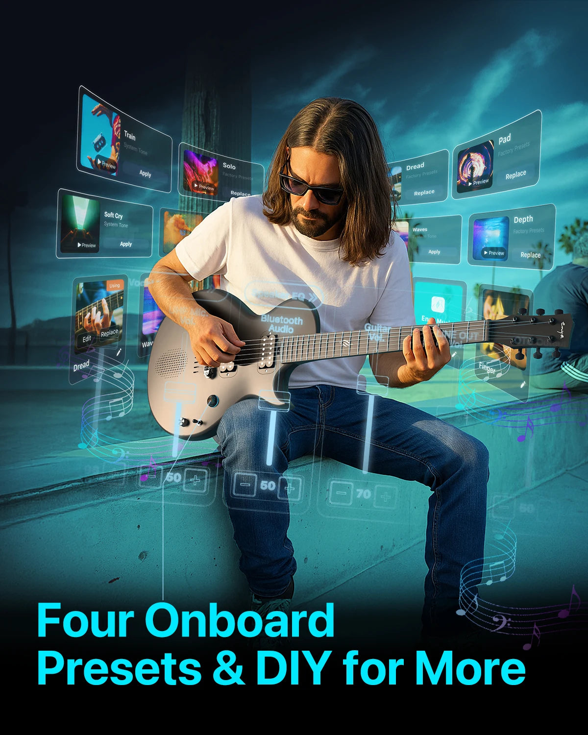 Rechargeable Smart Electric Guitar with Speaker
