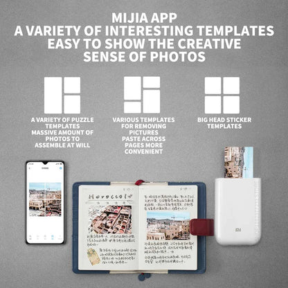 Mini Photo Printer and Case with 50-Pack Photo Paper