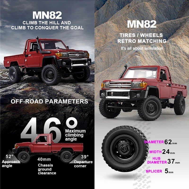 4WD Remote Control Pickup Truck 1:12 Scale with LEDs