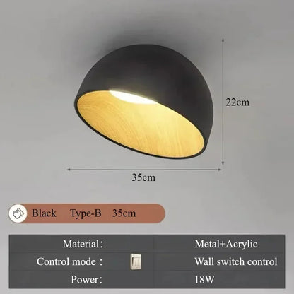 Retro Nordic Black LED Bedroom Wall Lamp Neutral Light 4500K