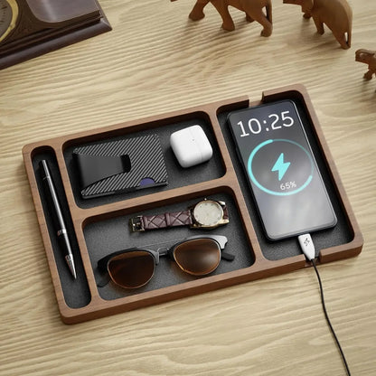 Wooden Desktop Organizer with 30 Compartments
