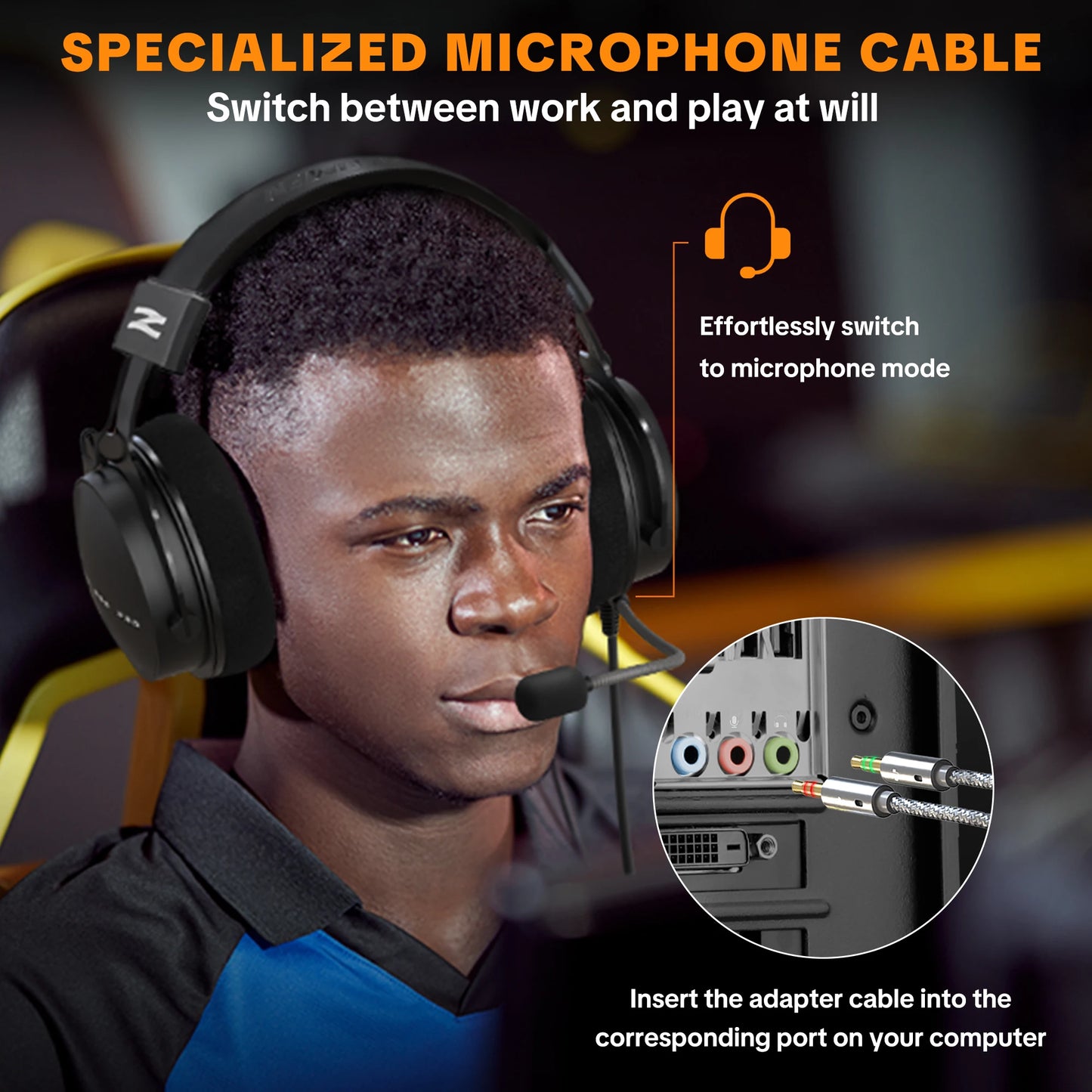 Over-Ear Stereo DJ Headphones with Detachable Cable