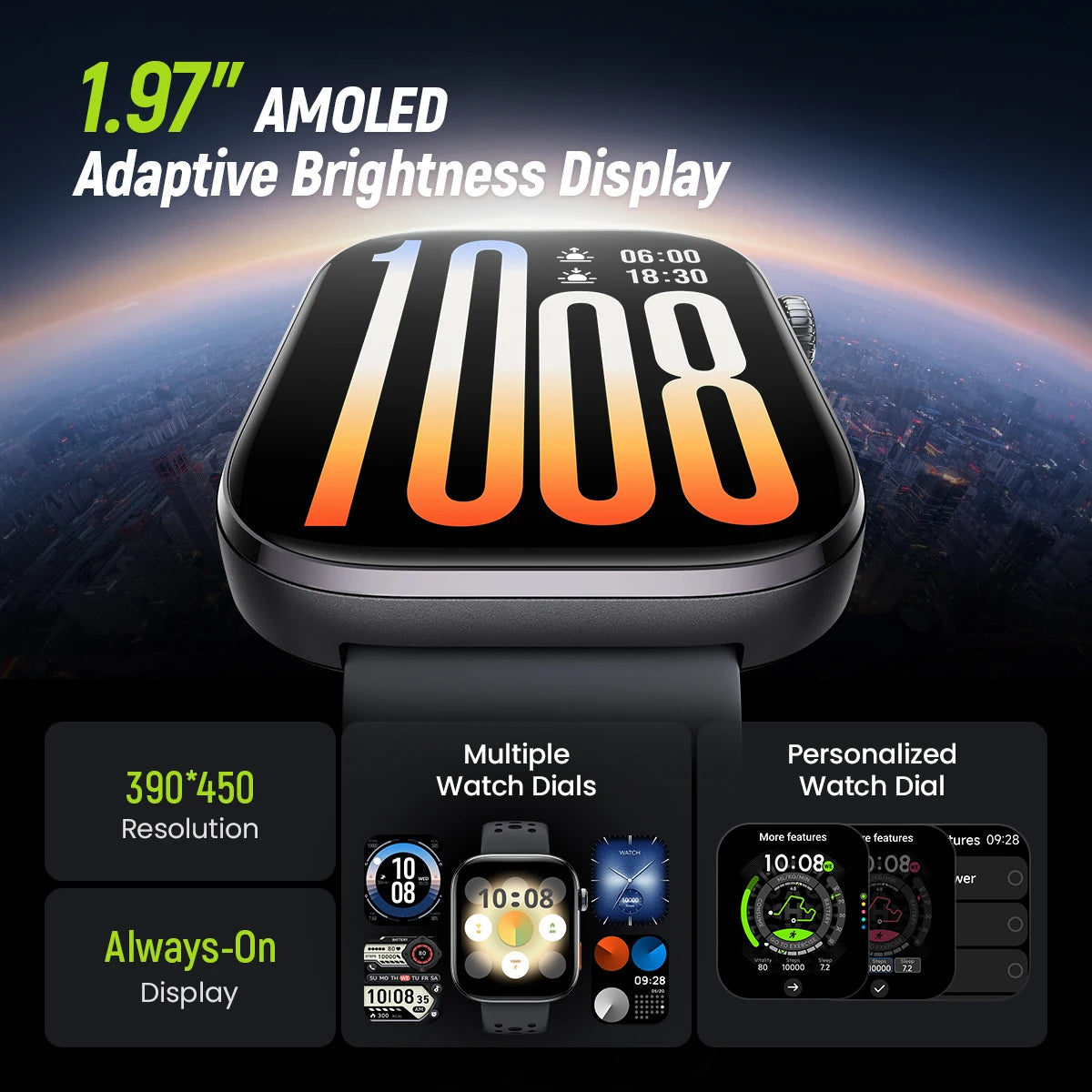 1.97 Inch AMOLED GPS Smartwatch with Compass and 5ATM