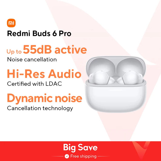 Wireless Earbuds with 55dB Noise Cancelling and Hi-Res Audio White