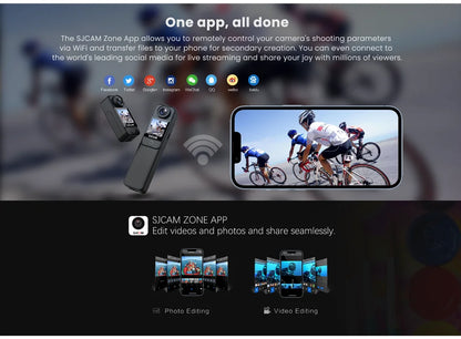 White 4K Sports Camera with Image Stabilization