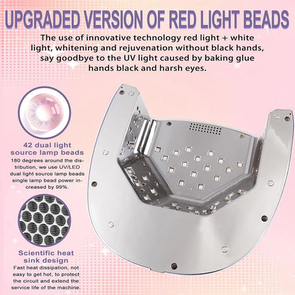 Portable 96W UV LED Nail Rechargeable Mirror White