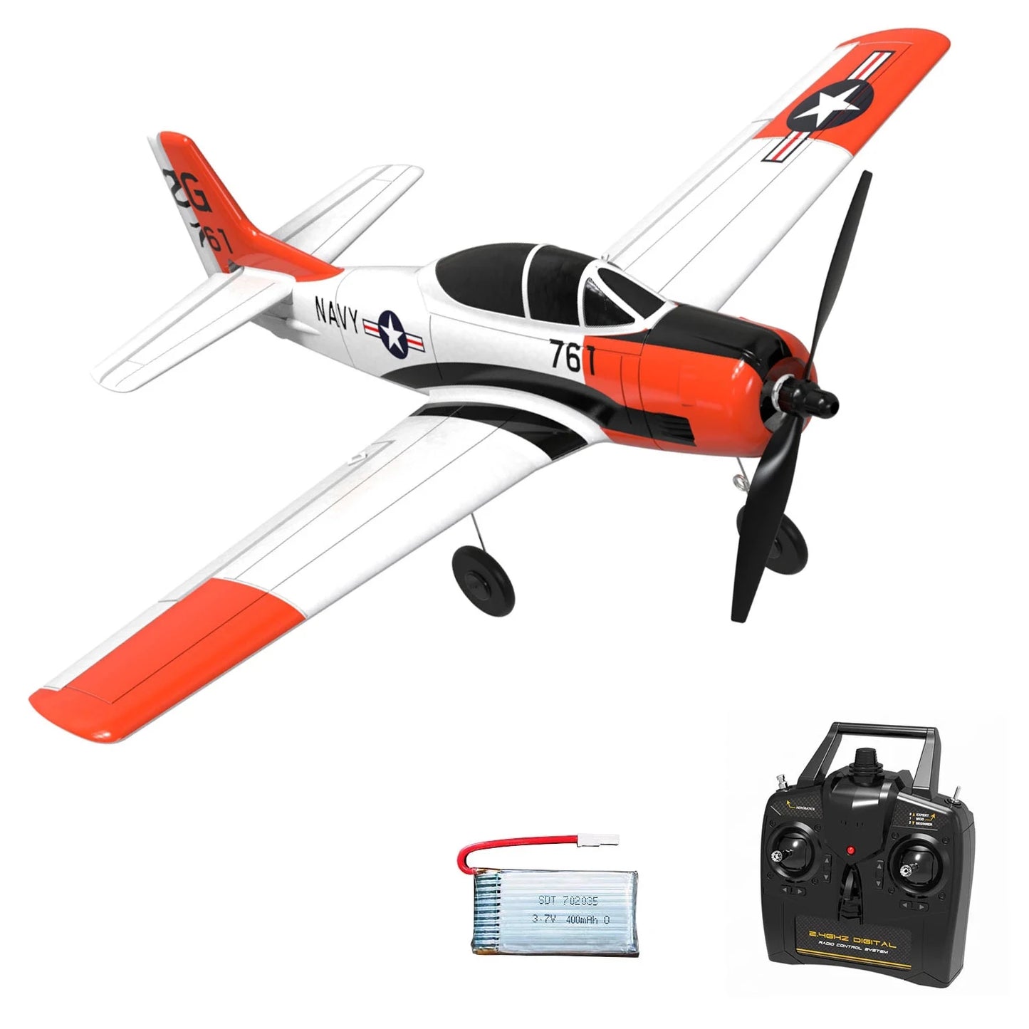 RC Fighter Plane 400mm Wingspan with One-Key Aerobatics