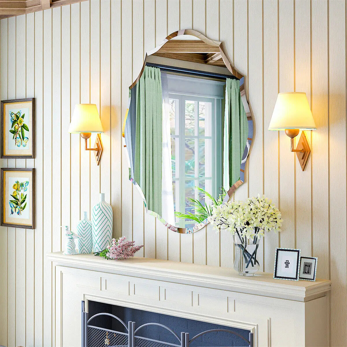 Modern Beveled Edge Wall Mirror for Living Spaces