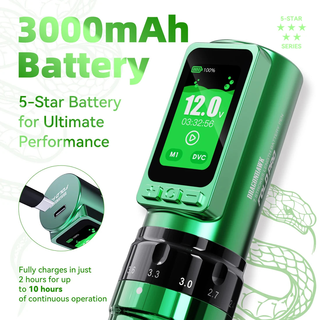 Wireless Tattoo Pen Snake Year Edition with Battery