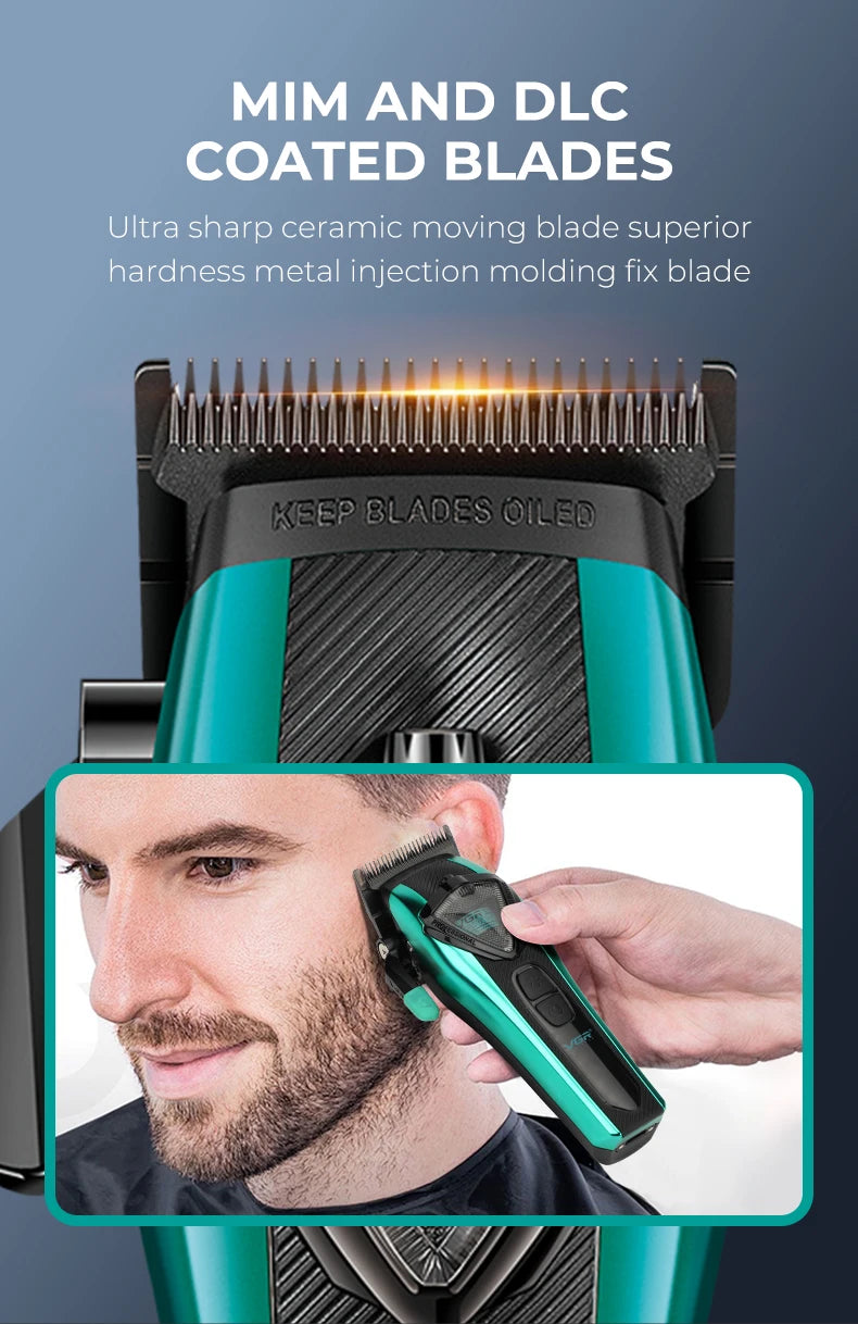 Professional Cordless Hair Clipper LED Display Trimmer