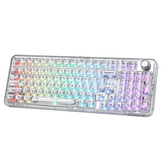 White Gasket Mechanical Keyboard with VIA and RGB Lighting