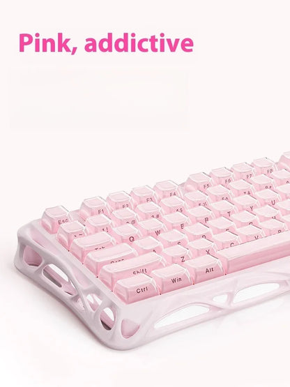 RGB Mechanical Gaming Keyboard Bluetooth & Wired Pink