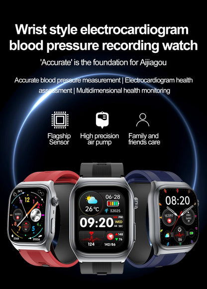 Blue Smart Watch for Bluetooth Call and Health Metrics