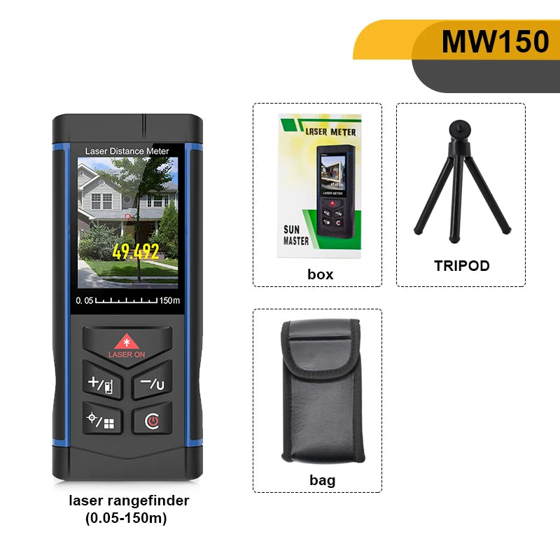 150m Laser Distance Meter with Color Screen and Camera