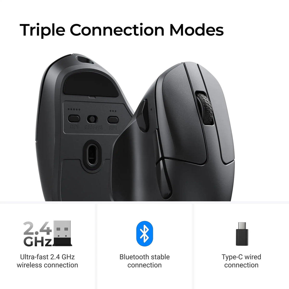 Wireless Gaming Mouse 8K DPI Optical Sensor Ergonomic