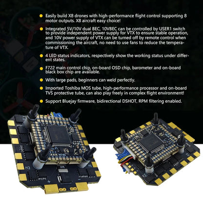 120A 3-12S FPV ESC H743 Flight Controller Stack