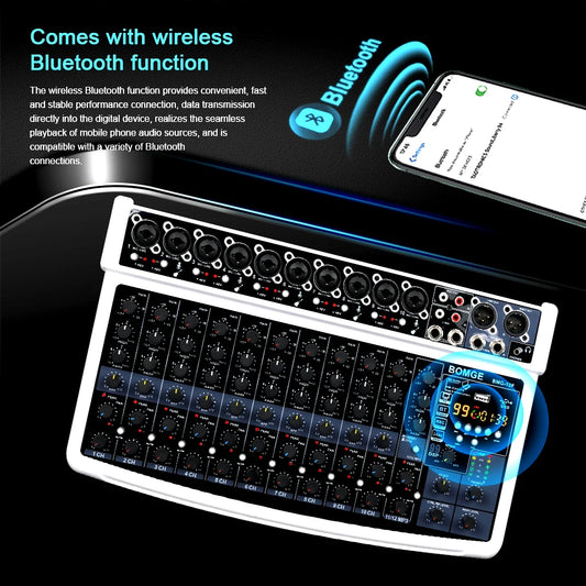 12 Channel Professional Audio Mixer with DSP and XLR