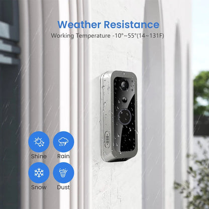 Smart WiFi Video Doorbell Kit with 32GB Card & Night Vision